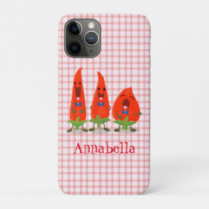 Cute singing chilli peppers cartoon illustration Case-Mate iPhone case