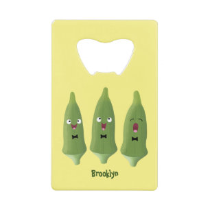 Cute singing okra vegetable cartoon