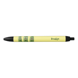 Cute singing okra vegetable cartoon black ink pen