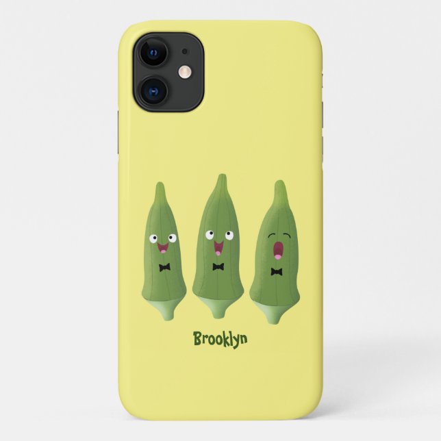 Cute singing okra vegetable cartoon  Case-Mate iPhone case (Back)