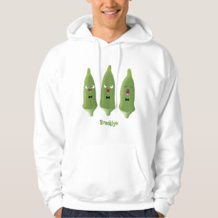 Cute singing okra vegetable cartoon hoodie