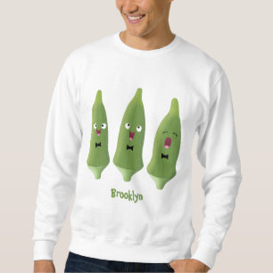 Cute singing okra vegetable cartoon sweatshirt