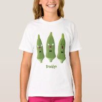 Cute singing okra vegetable cartoon