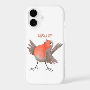 Cute singing robin bird cartoon