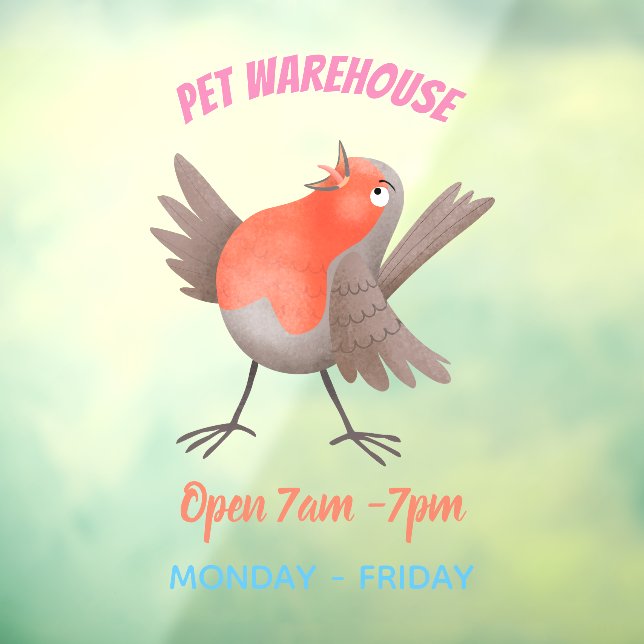 Cute singing robin bird cartoon (Sheet 3)