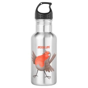 Cute singing robin bird cartoon 532 ml water bottle