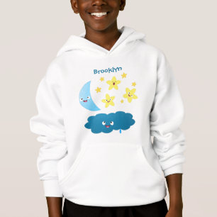 Cute singing stars, moon and cloud cartoon