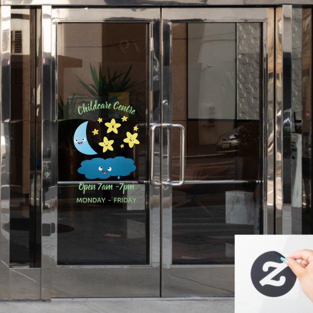 Cute singing stars, moon and cloud cartoon (Office Door)