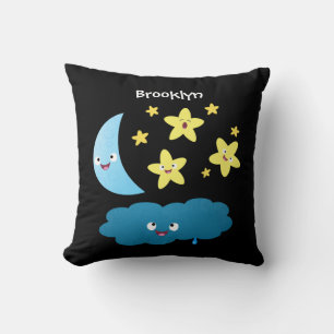 Cute singing stars, moon and cloud cartoon cushion