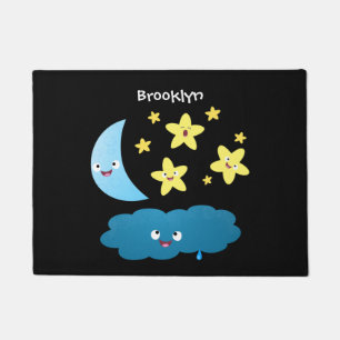 Cute singing stars, moon and cloud cartoon doormat