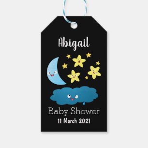 Cute singing stars, moon and cloud cartoon gift tags