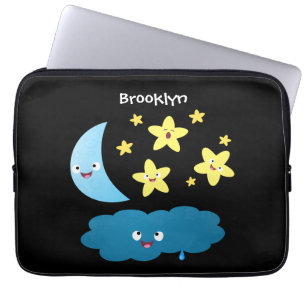 Cute singing stars, moon and cloud cartoon laptop sleeve