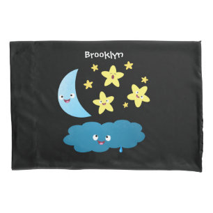 Cute singing stars, moon and cloud cartoon pillowcase