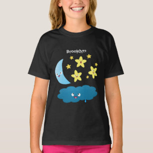 Cute singing stars, moon and cloud cartoon T-Shirt