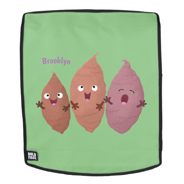 Cute singing sweet potatoes cartoon vegetables backpack (Removable Face)