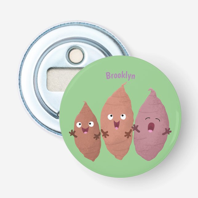Cute singing sweet potatoes cartoon vegetables bottle opener (Front)