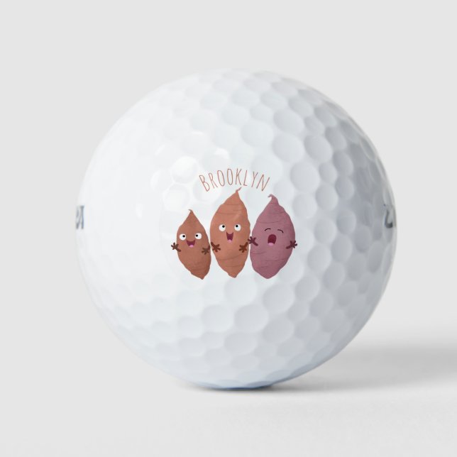Cute singing sweet potatoes cartoon vegetables golf balls (Front)