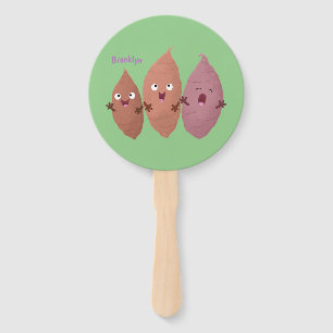 Cute singing sweet potatoes cartoon vegetables hand fan