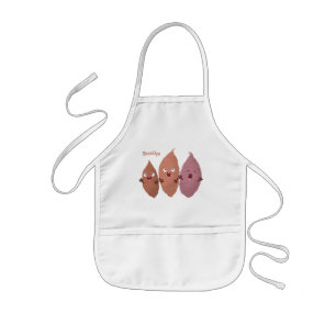 Cute singing sweet potatoes cartoon vegetables kids apron