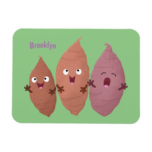 Cute singing sweet potatoes cartoon vegetables magnet (Horizontal)