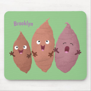 Cute singing sweet potatoes cartoon vegetables  mouse pad