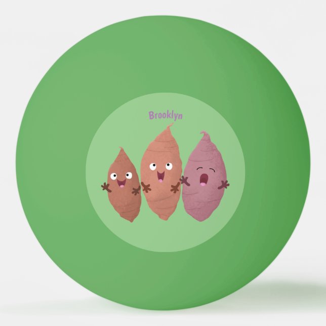 Cute singing sweet potatoes cartoon vegetables ping pong ball (Front)