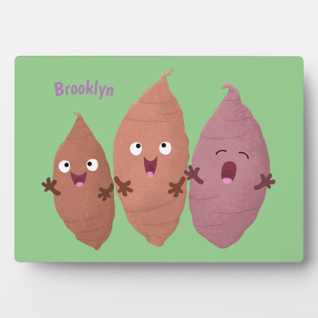 Cute singing sweet potatoes cartoon vegetables  plaque (Front)