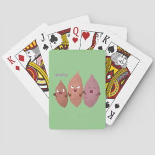 Cute singing sweet potatoes cartoon vegetables playing cards