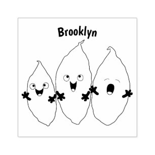 Cute singing sweet potatoes cartoon vegetables rubber stamp