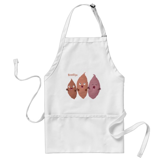 Cute singing sweet potatoes cartoon vegetables standard apron (Front)