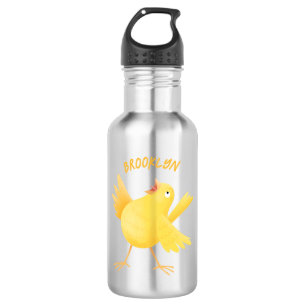 Cute singing yellow canary bird cartoon 532 ml water bottle
