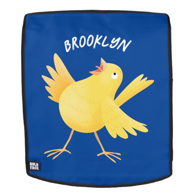 Cute singing yellow canary bird cartoon backpack (Removable Face)