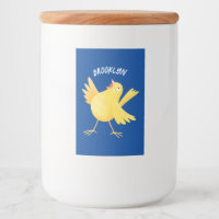 Cute singing yellow canary bird cartoon