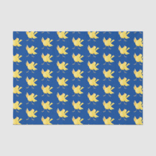 Cute singing yellow canary bird cartoon tissue paper
