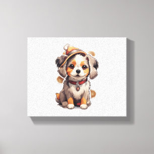 Cute single-dog Stickers Canvas Print