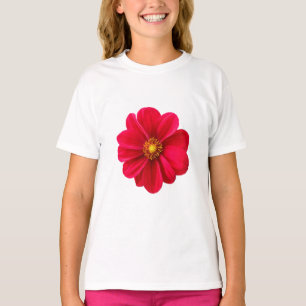 Cute Single Flower Graphic Mark Casual Kids T-Shirt