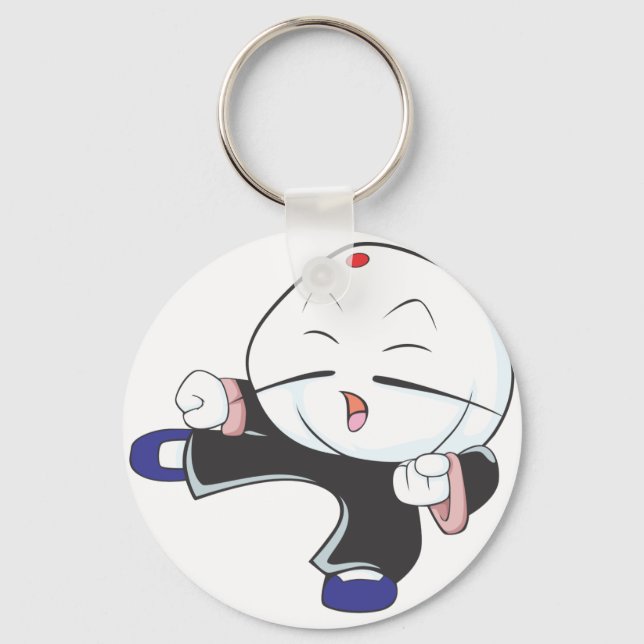 Cute Siopao KungFu Martial Arts Cartoon Shirt Key Ring (Front)