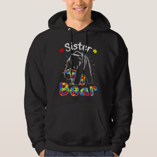 Cute Sister Bear Autism Awareness Autistic Family Hoodie