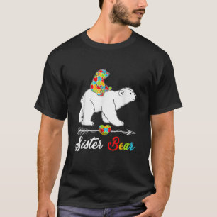 Cute Sister Bear Autism Awareness Autistic Family T-Shirt