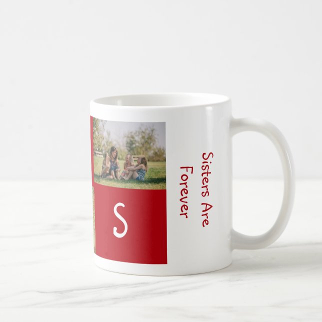 Cute Sisters Are Forever Love SIS 3 Custom Photos Coffee Mug (Right)