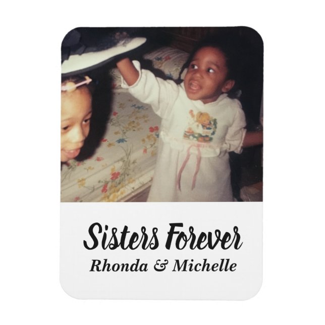 Cute Sisters Photo Magnet (Vertical)