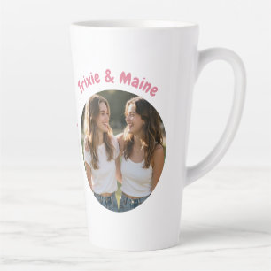 Cute Sisters Simple Modern Quotes Photo Name  Latte Mug