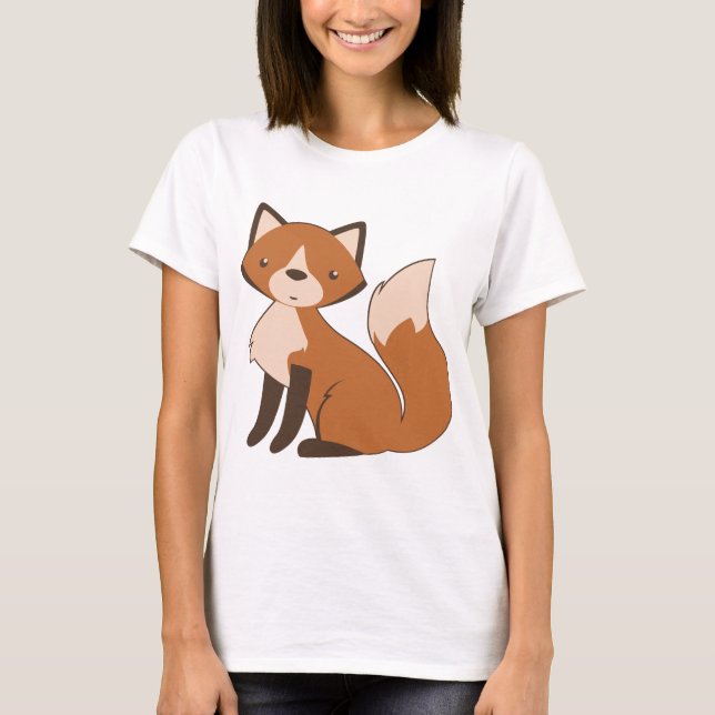 Cute Sitting Fox T-Shirt (Front)