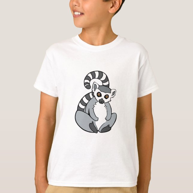 Cute Sitting Ring-Tailed Lemur T-Shirt (Front)