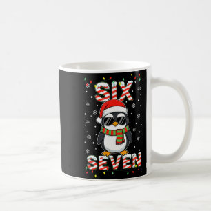 Cute Six Seven 67 Penguin Kids Christmas Holiday Coffee Mug