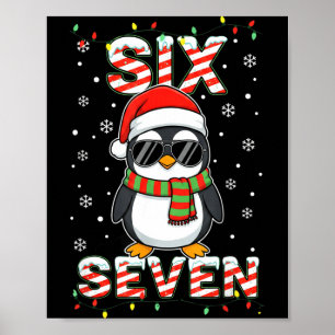 Cute Six Seven 67 Penguin Kids Christmas Holiday  Poster