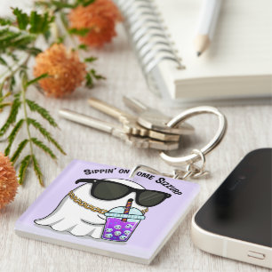 Cute Sizzurp Ghost Keychain – Funny Kawaii Ghost C