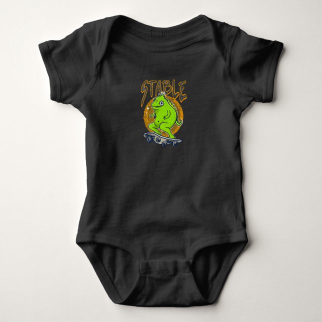 cute skateboard bodysuit for baby (Front)
