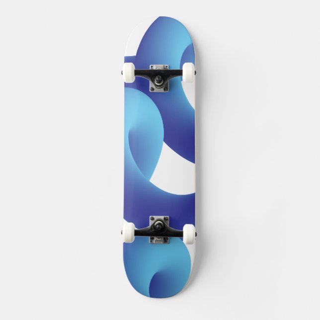 Cute Skateboard with Abstract Geometric Background (Front)