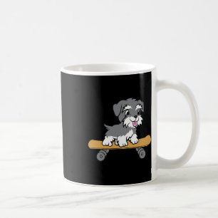 Cute Skateboarding Schnauzer Dog Miniature Schnauz Coffee Mug
